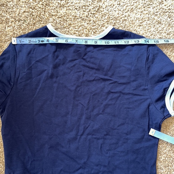 Navy Blue with light blue trim Ladies Shirt size L NWOT - Picture 4 of 6